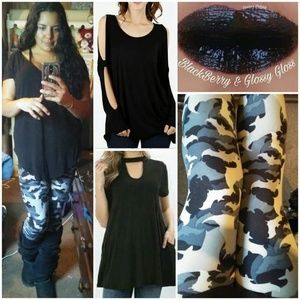One Size Camo Bat Print Leggings